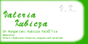 valeria kubicza business card